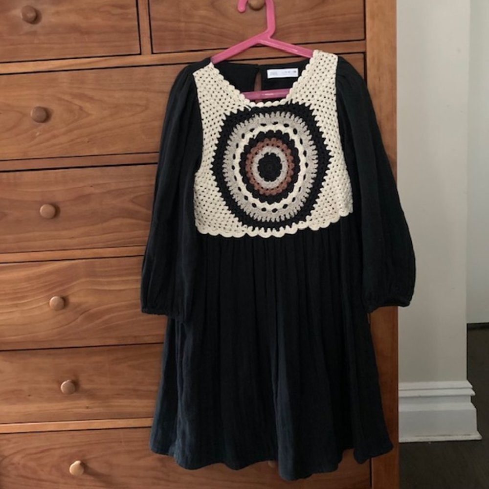 Zara Girls Crochet Front Dress, size 11-12